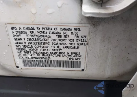 2006 Acura Mdx from USA, damaged, VIN 2HNYD18916H511151